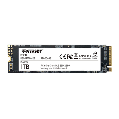 PATRIOT P300 1TB / UNIDAD DE ESTADO SOLIDO M.2 NVME / LECTURA 2100MBS - ESCRITURA 1650MBS / PCI-E GEN3 X4